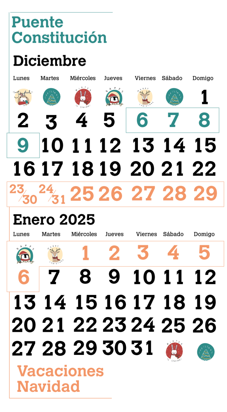 calendario-vacaciones-navidad-metodo-2024-2